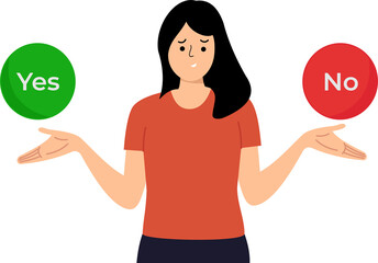 making decision dilemma between two options confused yes or no choice