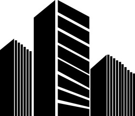 Building flat icon. City, Real estate, Architecture building vector. City skyscraper, downtown. Apartment silhouette illustration isolated on transparent background. Modern and elegant style design.