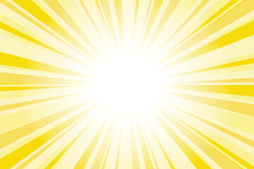 Abstract jasmine yellow sun rays background. Light yellow sunburst background with glowing light rays. Bright rays background for summer themes, energy concepts and vibrant designs.