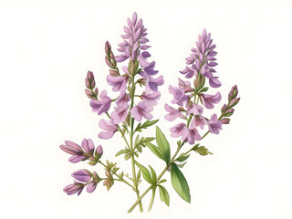 Goats Rue Watercolor Flower Plant Nature Art 