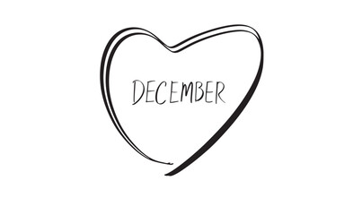 December month happy new year 2024 2025 time calendar merry christmas xmas happy new year script calligraphy hand written design holiday winter season decoration heart love shape card gift reminder 