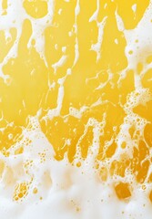 Refreshing golden lager beer photographic close up background with foam and bubbles. Generative AI