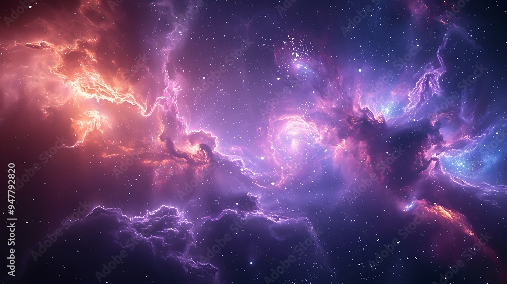 Wall mural outer space with colorful supernova, cool background