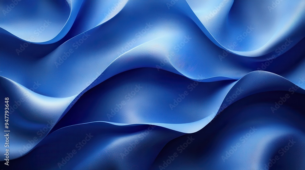 Poster 3d render abstract backgroun3d with blue folde3d ribbon paper scroll macro