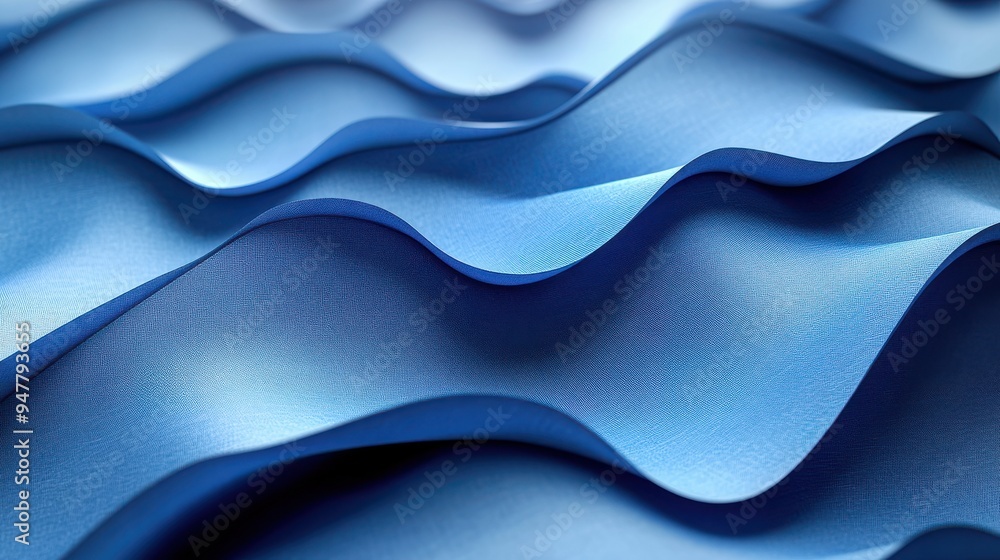 Aufkleber 3d render abstract backgroun3d with blue folde3d ribbon paper scroll macro