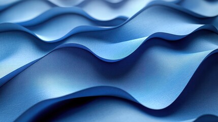 Obraz premium 3d render abstract backgroun3d with blue folde3d ribbon paper scroll macro