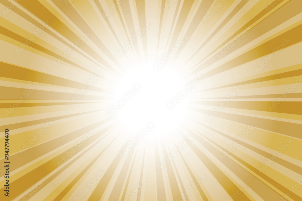 Poster abstract yellow sun rays background. light french beige yellow sunburst background with glowing ligh