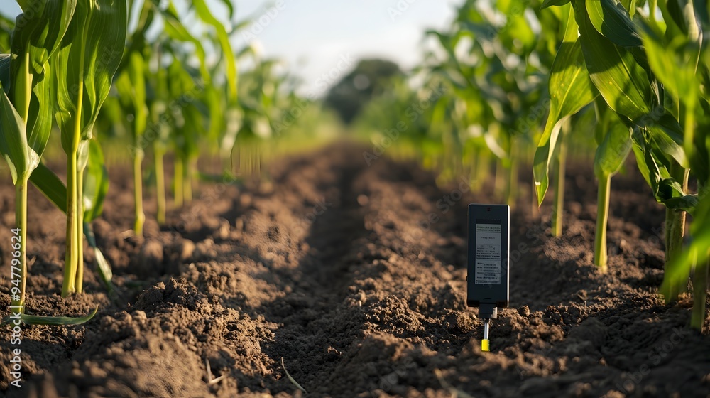 Poster iot powered soil probes monitoring nutrient levels in a cornfield providing data for precision agric