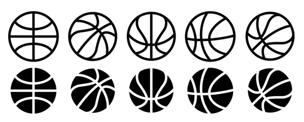 Vector Basketball Ball Icon Set Isolated on White Background. © Faisal