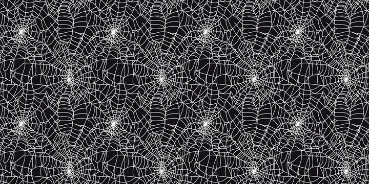 Seamless spider web pattern with a spooky, intricate design. seamless background pattern