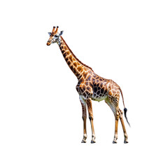 Obraz premium Giraffe Standing on Black Background