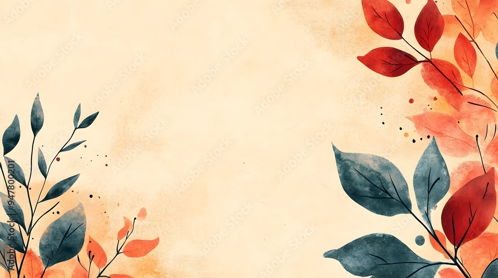 Poster minimalist plain background with geometric elements on left and right sides