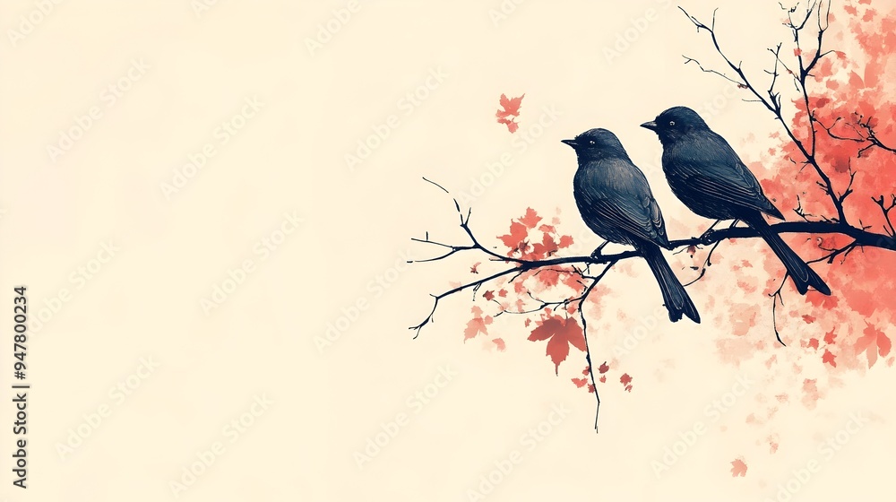 Poster balanced minimal design with side elements on plain background