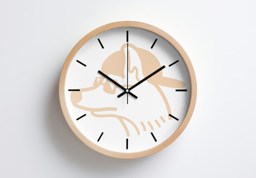 Product Wall Clock Mockup With Generative AI