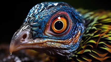 Obraz premium close up of peacock HD 8K wallpaper Stock Photographic Image 