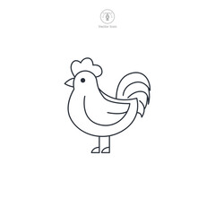 Rooster icon symbol vector illustration isolated on white background
