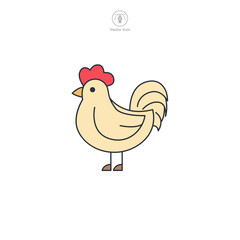 Rooster icon symbol vector illustration isolated on white background
