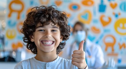 Happy Health: Boy's Confident Smile at the Dental Clinic