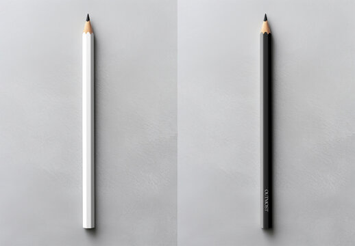 Stationery Flatlay Pencil Mockup With Generative AI