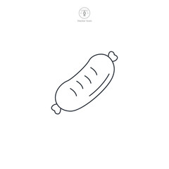 Sausage icon symbol vector illustration isolated on white background