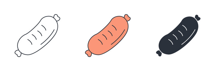 Sausage icon symbol vector illustration isolated on white background