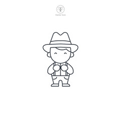 Bavarian Yodeler, Traditional costumes of Bavaria icon symbol vector illustration isolated on white background