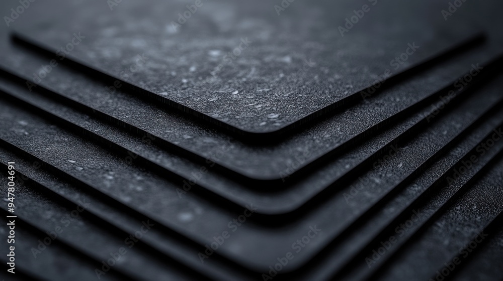 Poster 3d render abstract black geometric backgroun3d minimal empty frame deck of square blank cards with r