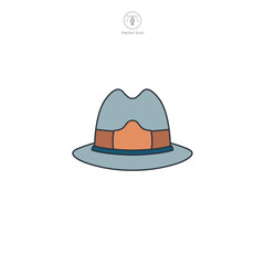 Bavarian Hat icon symbol vector illustration isolated on white background