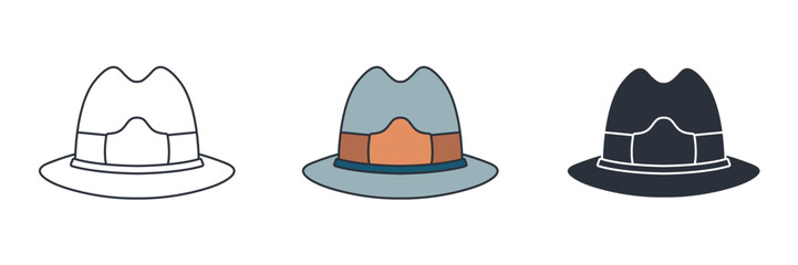 Bavarian Hat icon symbol vector illustration isolated on white background