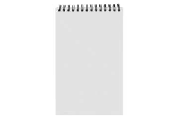 The isolated spiral paper notebook