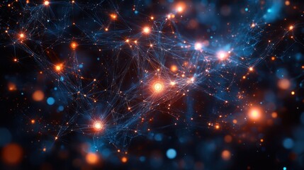 Obraz premium Intertwined Network of Glowing Lines and Points