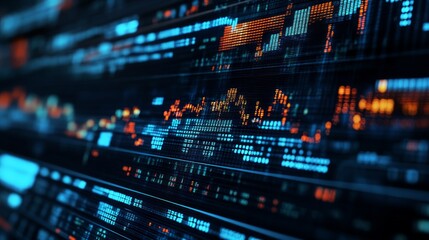 Obraz premium Stock exchange board, market index, graph and charts, vector background