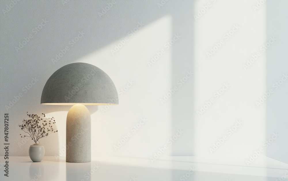 Aufkleber 3d rendering of a stylish table lamp on a white background