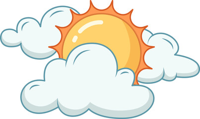Fototapeta premium Weather Element Flat Sticker Design