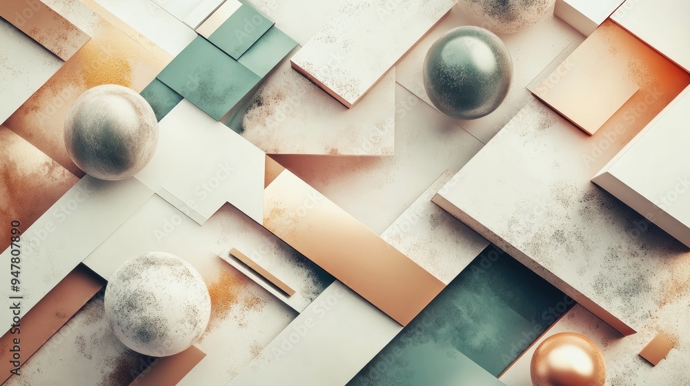 Poster 3d rendering of an artistic background design