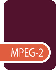 MPEG-2 File format icon with contour