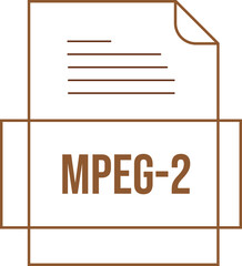 MPEG-2 File icon crisp thick outline sharp corners