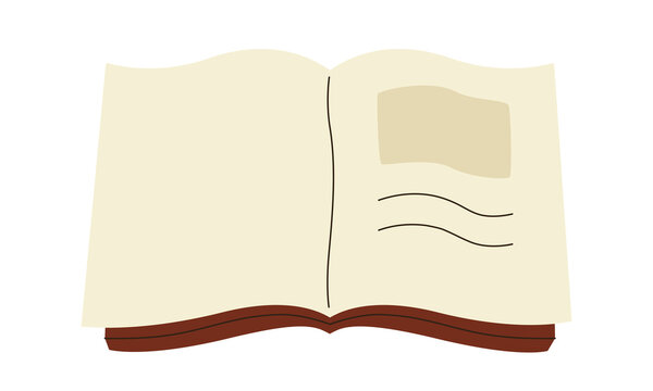 recommend clip art: An open old book. Objects in linear flat style.