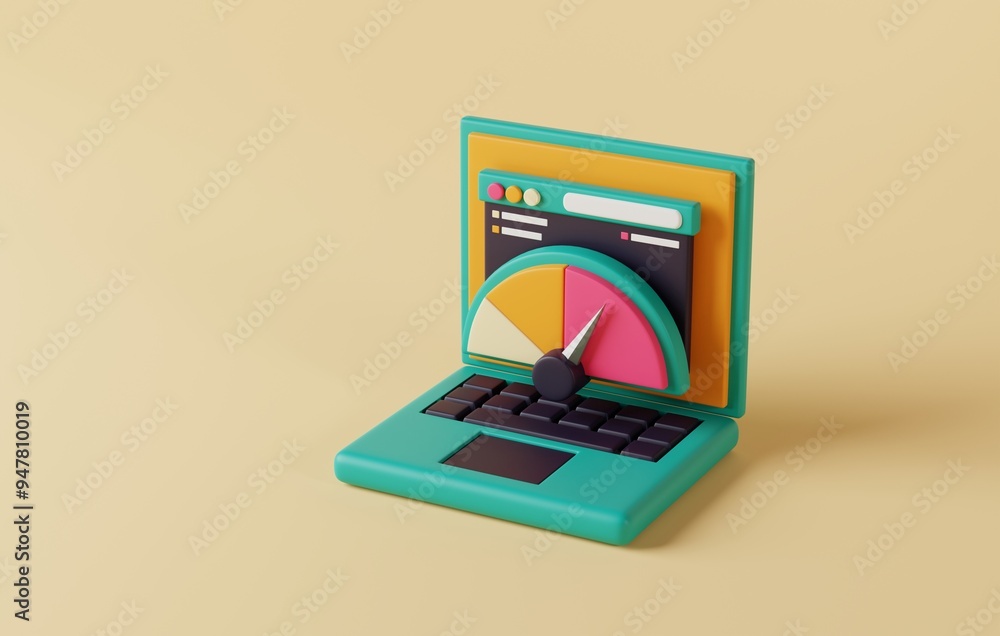 Aufkleber web speed icon for high-performance online experience. 3d rende