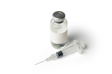 Vial with blank lable and a syringe