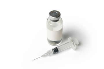 Vial with blank lable and a syringe