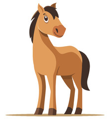 Horse Art. Flat Vector Illustration