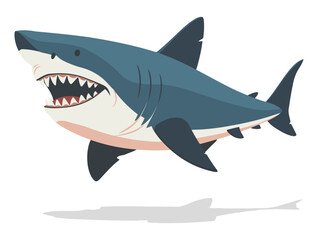 Fototapeta premium Shark Art. Flat Vector Illustration