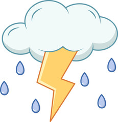 Weather Element Flat Sticker Design