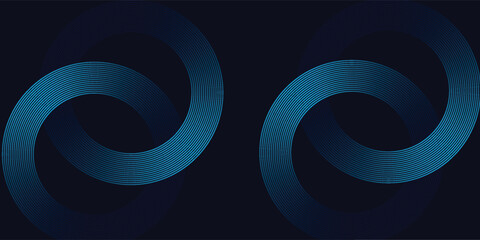 Modern dark blue abstract horizontal banner background with glowing geometric lines.