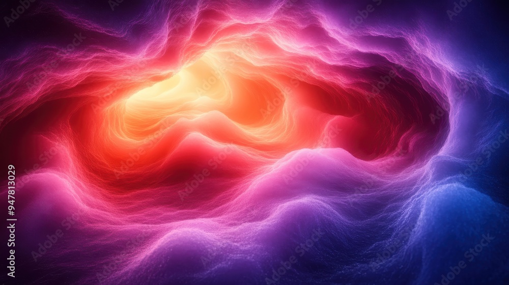 Aufkleber 3d render abstract fantasy backgroun3d fantastic neon clou3d an3d glowing dynamic lines