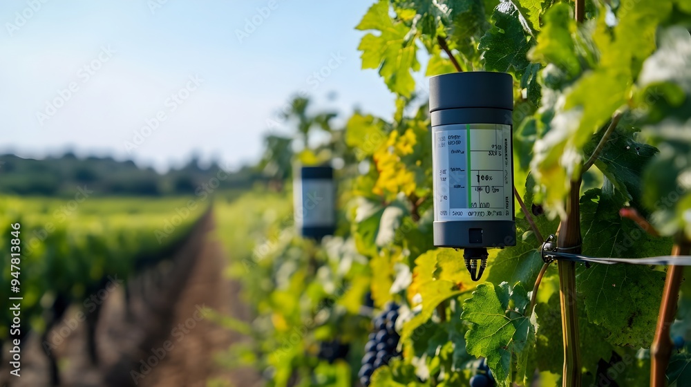 Poster iot sensors in vineyard monitoring moisture and temperature data for precision agriculture and crop 