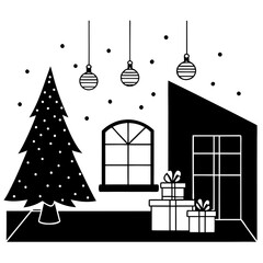 christmas tree on the roof