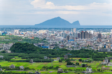 scenery of Yilan city and guishan island located in Yilan county, Taiwan