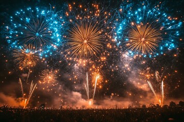 Exciting festivities and fireworks on New Year Day Celebration